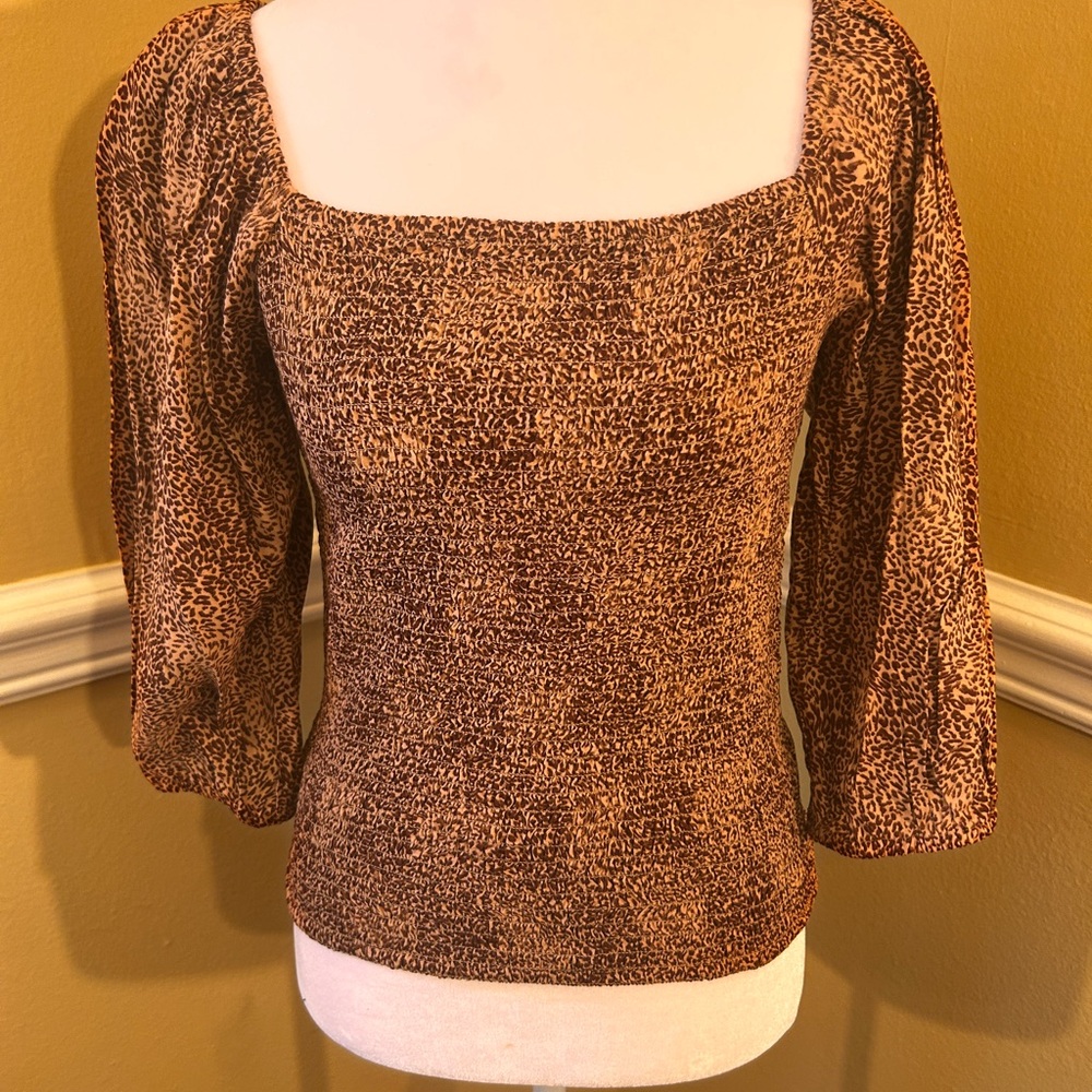 2/$30 Jessica Simpson Animal Print Square Neck Top